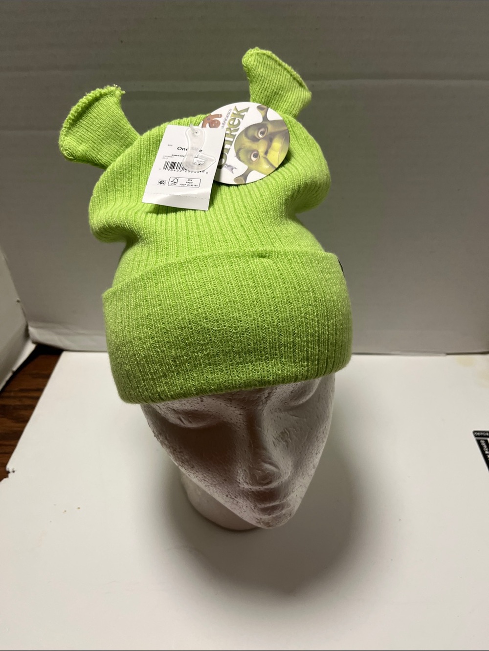 Shrek Green Kids Knit Hat with Ear Accents -Dreamworks